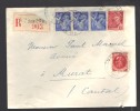 FRANCE 1942 N° Usages Courants Obl. S/lettre Entiére Recommandée - Lettres & Documents