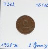 SELTEN - RARE : 2 Reichspfennig 1938 B *SS/VZ* - J362 - 2 Reichspfennig