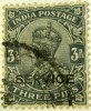India 1911 King George V Service 3p - Used - 1911-35 King George V