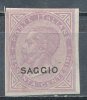 ITALY 1863 KING VICTOR EMENUEL II,SC# 32 IMPERF WITH SPECIMEN OVPT "SAGGIO"  VF M OG H - Ongebruikt