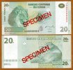 CONGO DEMOCRATIC REPUBLIC:  20 Francs 2003  UNC  *SPECIMEN * P-94As, UNC   / LION´S HEAD - Non Classés