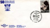 Greek Commemorative Cover- "50 Xronia Die8nous Enoseos Sidhrodromon UIC -Athinai 1.12.1972" Postmark - Maschinenstempel (Werbestempel)