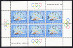 New Zealand Scott #B76a MH Miniature Sheet Of 6: Girl Swimming And Olympic Rings - Unused Stamps