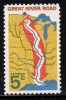 1966 USA Great River Road Stamp Sc#1319 Map Lake - Agua