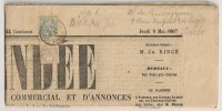 Lettre - VENDEE - FONTENAY-LE-COMTE - Journal "LA VENDEE" Très Rare Tarif à 6 Cmes - 1907 - à Voir Sans Faute - Autres & Non Classés