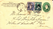 USA - 1889 - ENVELOPPE ENTIER Avec REPIQUAGE De NEW YORK Pour PARIS - - ...-1900