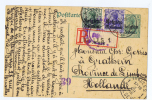 Belgium: Registered Postkarte,Mit Zusatzfrankatur, 1916 Brussel-> Grathem Nederland Violet  Sensuur Stempel 39 - OC1/25 Gouvernement Général
