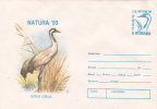 BIRD, GRUS GRUS, 1993, COVER STATIONERY, ENTIER POSTALE, UNUSED, ROMANIA - Cigognes & échassiers