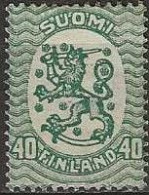 FINLAND 1917 Lion - 40p. Green MNG - Unused Stamps