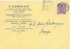 Carte Postale Avec Timbre - Circulé 11-12-1947 - L'Abeille Assurances - Postkarten 1934-1951