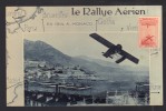 MONACO POSTE AERIENNE Précurseur 1914 S/carte Officielle Du Rallye - Luchtpost