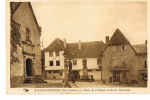 87 PIERREBUFFIERE -Hte Vienne - Place De L'Abbaye Et Route Nationale-Pharmacie -cpsm Edit Grosjean - - Pierre Buffiere