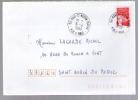 France - Lettre Obl Mont Saint Martin Plateau CAD 6-04-1999 / Tp  Marianne Du 14 Juillet 3418 Roulette - Coil Stamps