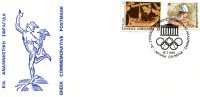 Greek Commemorative Cover- "31h Synodos Diethnous Olympiakhs Akadhmias -Arxaia Olympia 18.7.1991" Postmark - Maschinenstempel (Werbestempel)