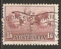 Australia 1934-48  Airmail  1/6d  (o)   Perf 11  No Watermark - Gebraucht