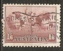 Australia 1934-48  Airmail  1/6d  (o)   Perf 11  No Watermark - Used Stamps