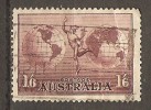 Australia 1934-48  Airmail  1/6d  (o)   Perf 13.25 X 13.75  Thick Paper - Gebraucht