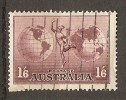 Australia 1934-48  Airmail  1/6d  (o)   Perf 13.25 X 13.75  Thick Paper - Gebraucht