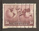 Australia 1934-48  Airmail  1/6d  (o)   Perf 13.25 X 13.75  Thick Paper - Oblitérés