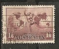 Australia 1934-48  Airmail  1/6d  (o)   Perf 13.25 X 13.75  Thin Paper - Gebraucht