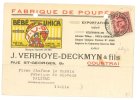 2268 1934 BELGIO PUBBLICITA' BEBE' CARD Fori Archivio - Covers & Documents