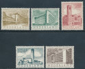 NETHERLANDS 1955 POST OFFICE AND OTHER BUILDINGS SC# B276-280 VF MNH - Ungebraucht