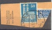 1948 Bauten 50Pf Wg Mi 92wg / Sc 653 / YT 60 Briefstück/sur Fragment/on Piece - Usati