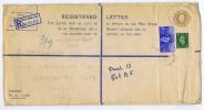 UK Postal Stationary Registered Cover 292 X 152 Mm, Wimbledon To London With Additional Stamps - Brieven En Documenten