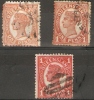 QUEENSLAND - 1895/7 ISSUE 1d RED (3 VARIETIES) USED - Used Stamps