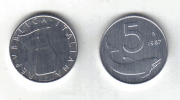 RedE - REPUBBLICA 1987 , 5 Lira Delfino - 5 Lire