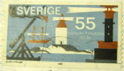 Sweden 1969 300 Anniversary Lighthouse 55ore - Used - Used Stamps