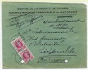 Remboursement De 10 Frs De VISE 6.IV.1926 Naar Lichtervelde 2 X Houyoux 40 Ct  R!  Klasseergaatjes - Covers & Documents