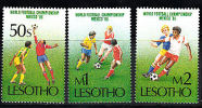 Msc191 Lesotho 1986, SG687-89 World Cup Football Championships, Part Set, Mounted Mint - Lesotho (1966-...)