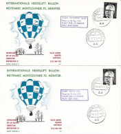 ALLEMAGNE - 1972 - 2 ENVELOPPES Par BALLON De MÜNSTER (MONTGOLFIADE 72) - LE "BIO-STRATH" De SUISSE Et LE "DANTE" De GB - Briefe U. Dokumente