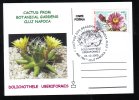 CACTUS FROM BOTANICAL GARDEN CLUJ NAPOCA, 2005, SPECIAL CARD, OBLITERATION CONCORDANTE, ROMANIA - Cactus