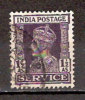 Timbre Inde Anglaise Service Y&T N°111 Obl. Georges VI. 1 1/2 Annas. - 1936-47 Koning George VI