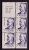 1972 - Australia PRIME MINISTERS 5 Stamps FISHER Block MNH Including Label - Hojas Bloque