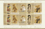 Australia 1997 Dolls& Bears   Sheetlet MNH - Feuilles, Planches  Et Multiples