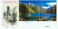 FDC (Type A) China 1998-6m Nine-village Valley Stamp S/s Lake Mount Forest Geology Scenery - 1990-1999