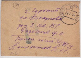 1943 - ENVELOPPE Avec CENSURE MILITAIRE Pour GORKI (NIJNI NOVGOROD) - Covers & Documents