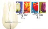 Canada FDC Scott #1946a-d Self-adhesive 48c Tulips: Vancouver, Monte Carlo, Ottawa, The Bishop - 2001-2010