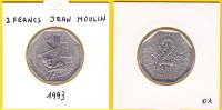 CINQUIÈME RÉPUBLIQUE - 2 FRANCS JEAN MOULIN 1993 - Commémoratives