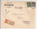 V905 - STRASBOURG 1 - BAS RHIN - 1923 - Entête ETS ROBIN - Recommandé Tarif 60 Ctes - Type SEMEUSE - - Other & Unclassified