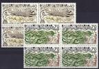 TAAF, Year 1977, Mi 115-116, (two Blocks Of Four), Algue, MNH ** - Unused Stamps