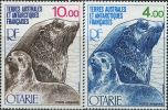 FN0558 TAAF 1977-79 Sea Lions 2v MLH - Used Stamps