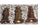 Lot 3 Figurines Métal Kinder Pièces D'echecs ??? - Metallfiguren