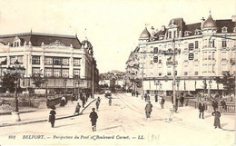 CPA TERRITOIRE DE BELFORT (90) - BELFORT  - PERSPECTIVE PONT ET BOULEVARD CARNOT - ANIMEE - MAGASIN GALERIE MODERNE - Belfort – Siège De Belfort