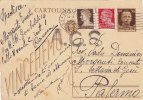 ROMA / PALERMO _ C.P.  Da Cent. 30 - Timbro Cendura " A.C.S. "    5.11.1944 - Marcophilie