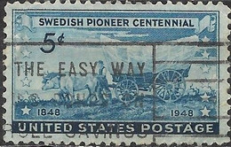 USA 1948 Centenary Of Swedish Pioneers In Middle West. - 5c - Pioneer And Covered Wagon AVU - Used Stamps