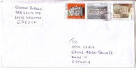 GOOD GREECE Postal Cover To ESTONIA 2011 - Good Stamped: Art - Brieven En Documenten